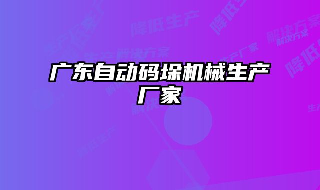 廣東自動(dòng)碼垛機(jī)械生產(chǎn)廠家